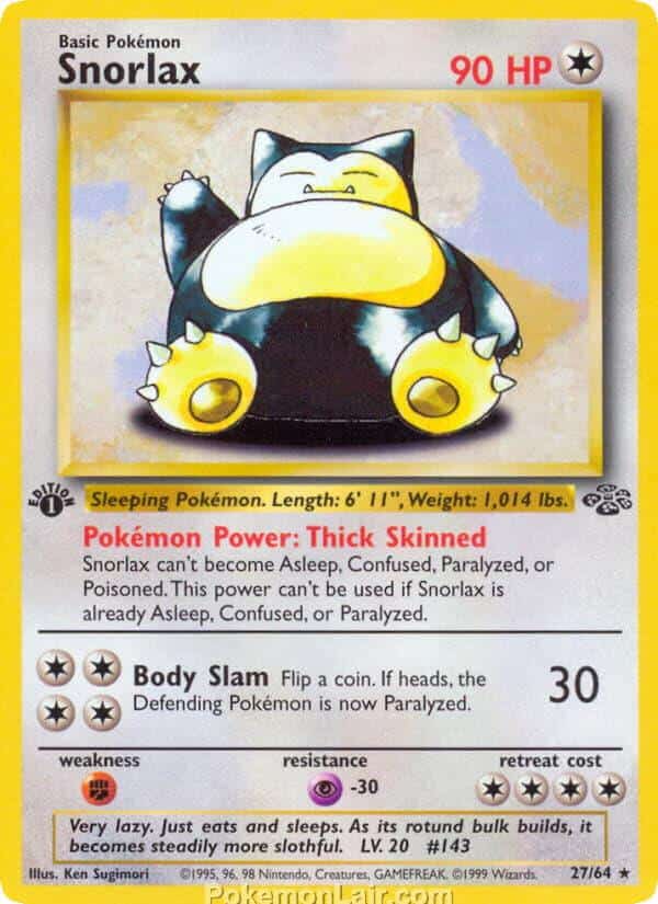 1999 Pokémon TCG Jungle Set - 27 - Snorlax