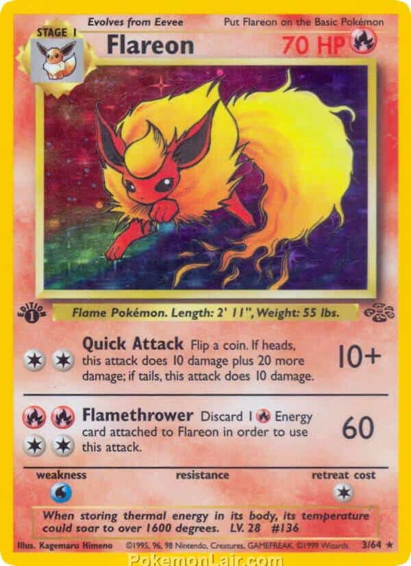 1999 Pokémon TCG Jungle Set - 3 - Flareon