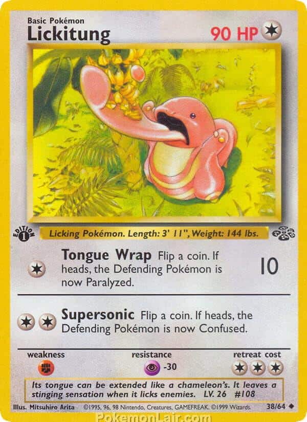 1999 Pokémon TCG Jungle Set - 38 - Lickitung