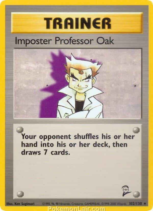 2000 Pokemon Trading Card Game Base 2 Price List 102 Imposter Professor Oak