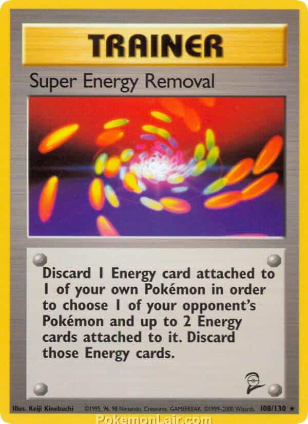 2000 Pokemon Trading Card Game Base 2 Price List 108 Super Energy Removal