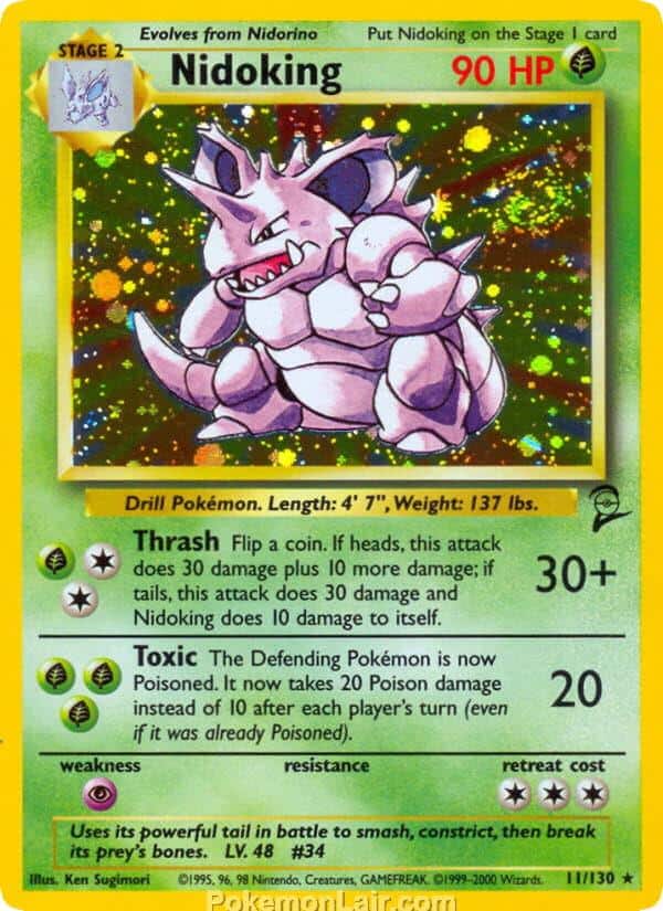 2000 Pokemon Trading Card Game Base 2 Price List 11 Nidoking