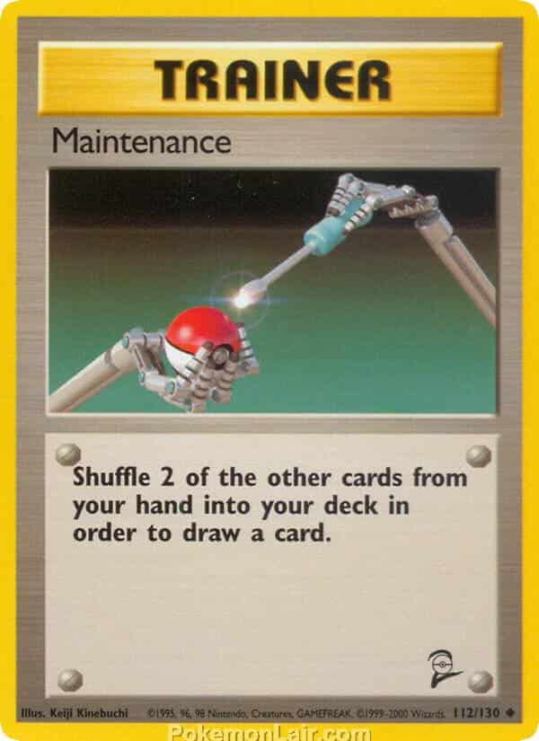 2000 Pokemon Trading Card Game Base 2 Price List 112 Maintenance