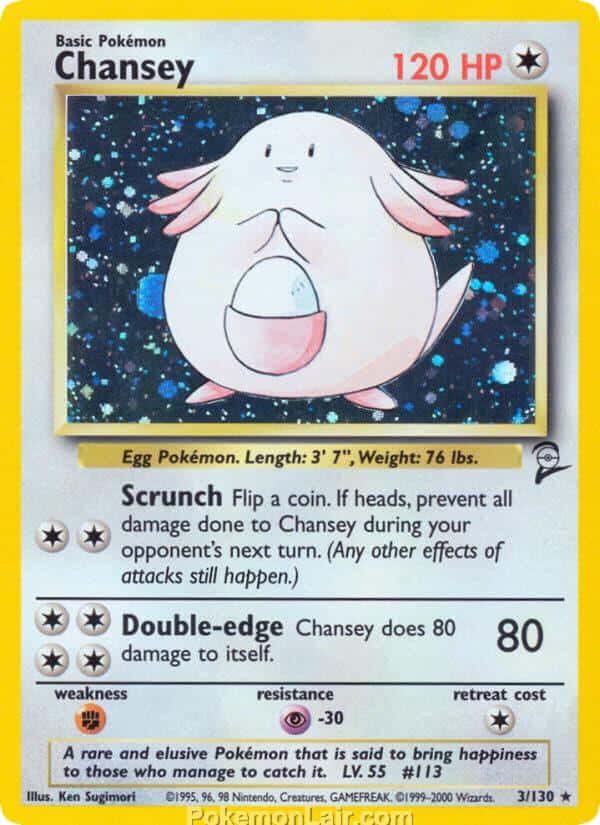 2000 Pokemon Trading Card Game Base 2 Price List 3 Chansey