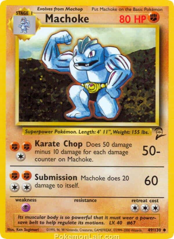 2000 Pokemon Trading Card Game Base 2 Price List 49 Machoke