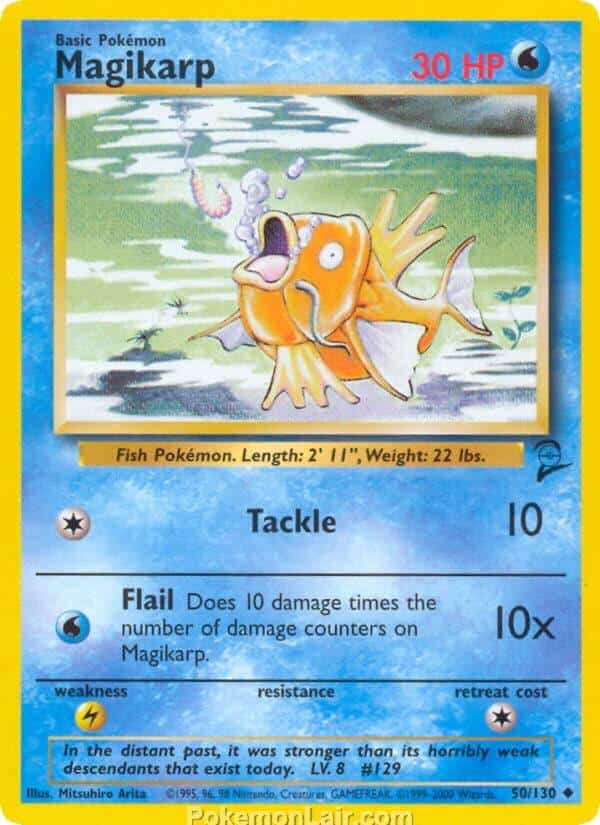 2000 Pokemon Trading Card Game Base 2 Price List 50 Magikarp