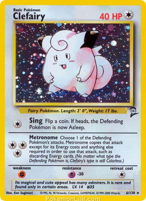 2000 Pokemon Trading Card Game Base 2 Price List 6 Clefairy