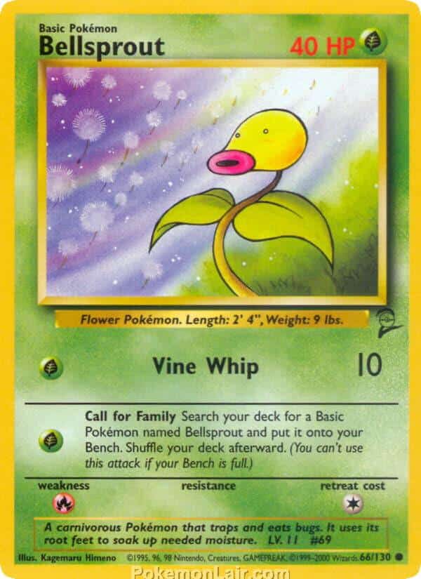 2000 Pokemon Trading Card Game Base 2 Price List 66 Bellsprout