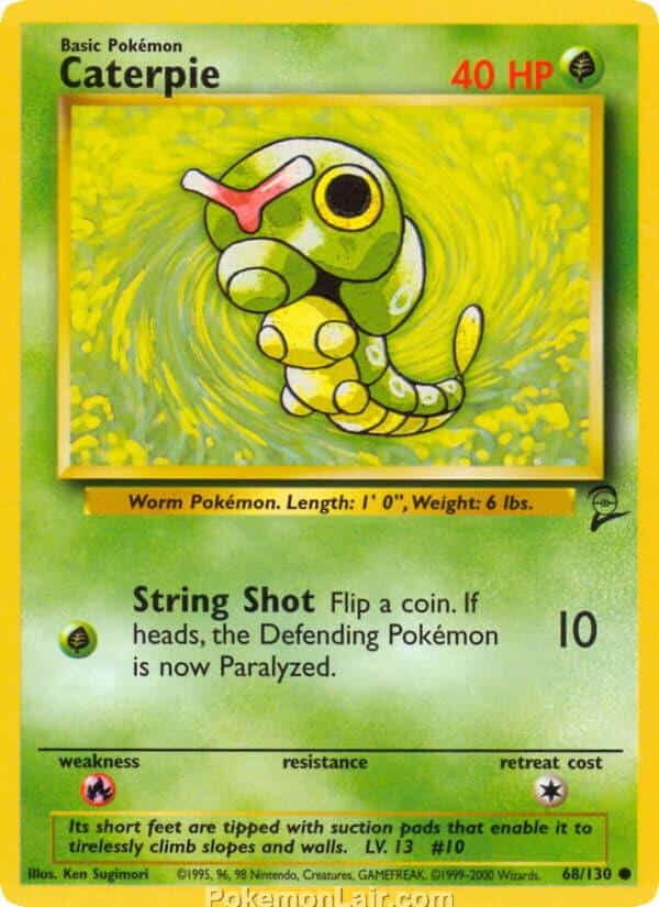 2000 Pokemon Trading Card Game Base 2 Price List 68 Caterpie
