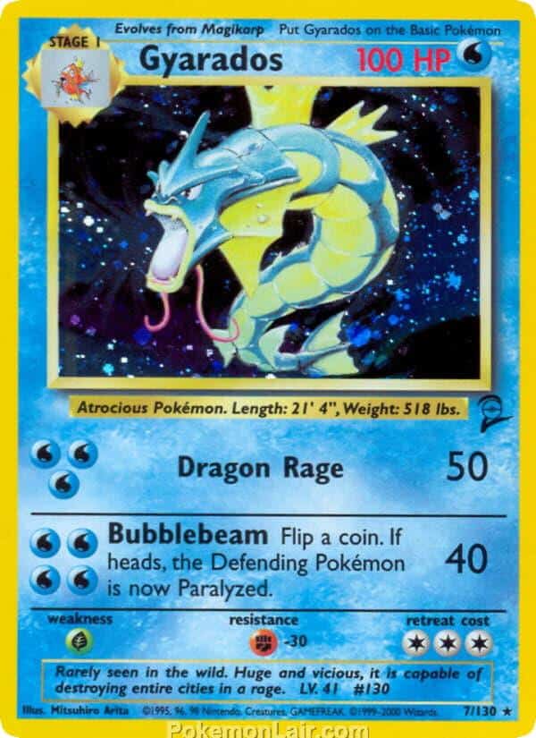 2000 Pokemon Trading Card Game Base 2 Price List 7 Gyarados