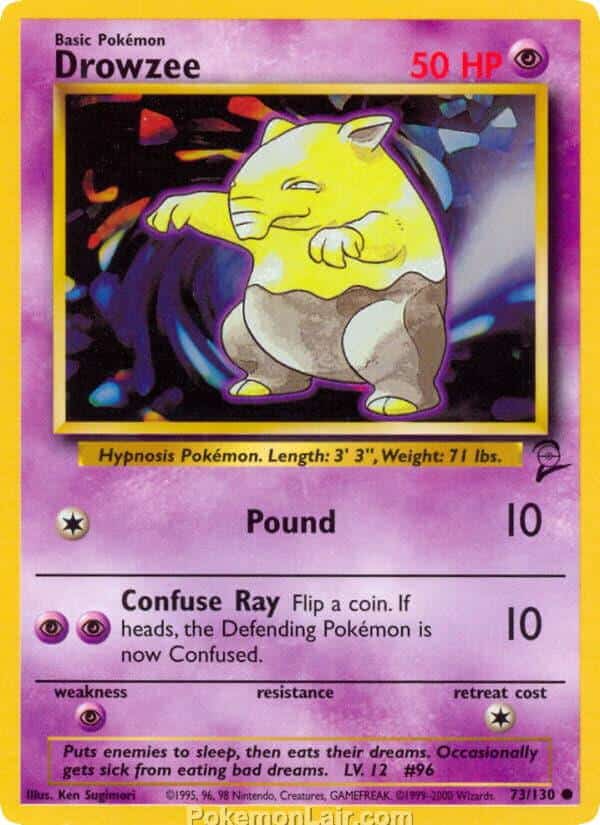 2000 Pokemon Trading Card Game Base 2 Price List 73 Drowzee