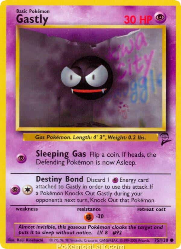 2000 Pokemon Trading Card Game Base 2 Price List 75 Gastly