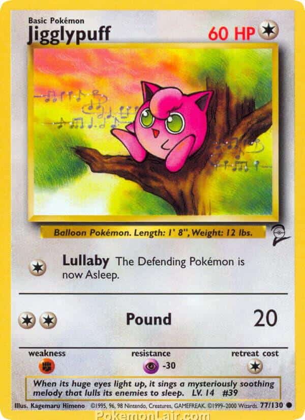 2000 Pokemon Trading Card Game Base 2 Price List 77 Jigglypuff