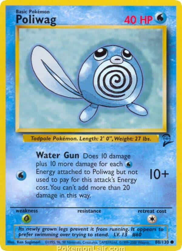 2000 Pokemon Trading Card Game Base 2 Price List 88 Poliwag