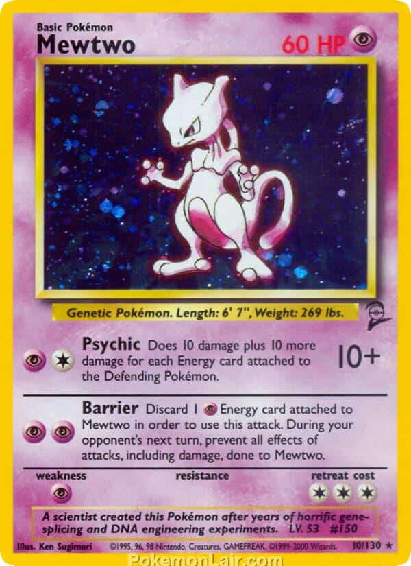 2000 Pokémon TCG Base 2 Set - 10 - Mewtwo