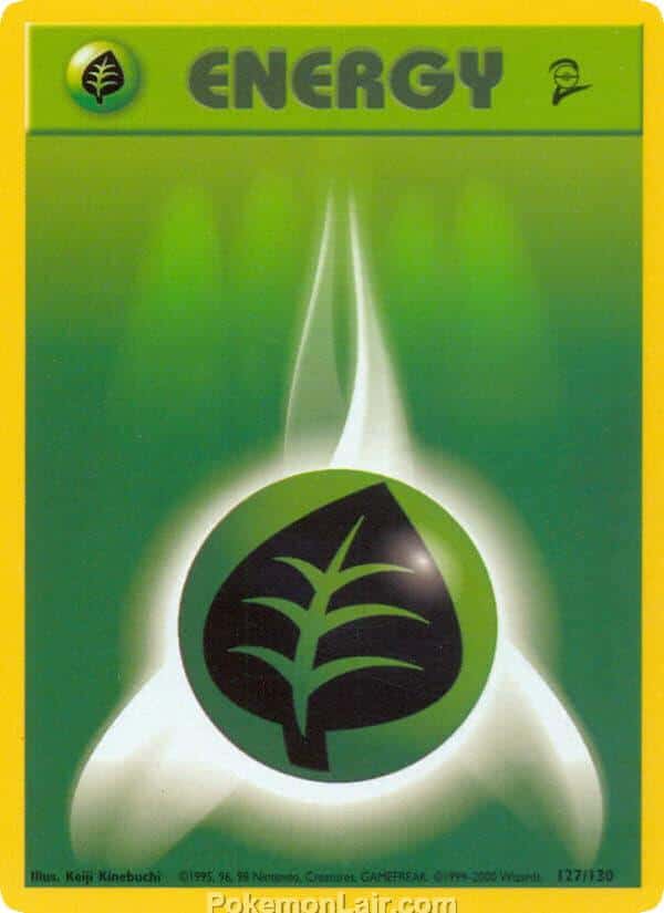 2000 Pokémon TCG Base 2 Set - 127 - Grass Energy