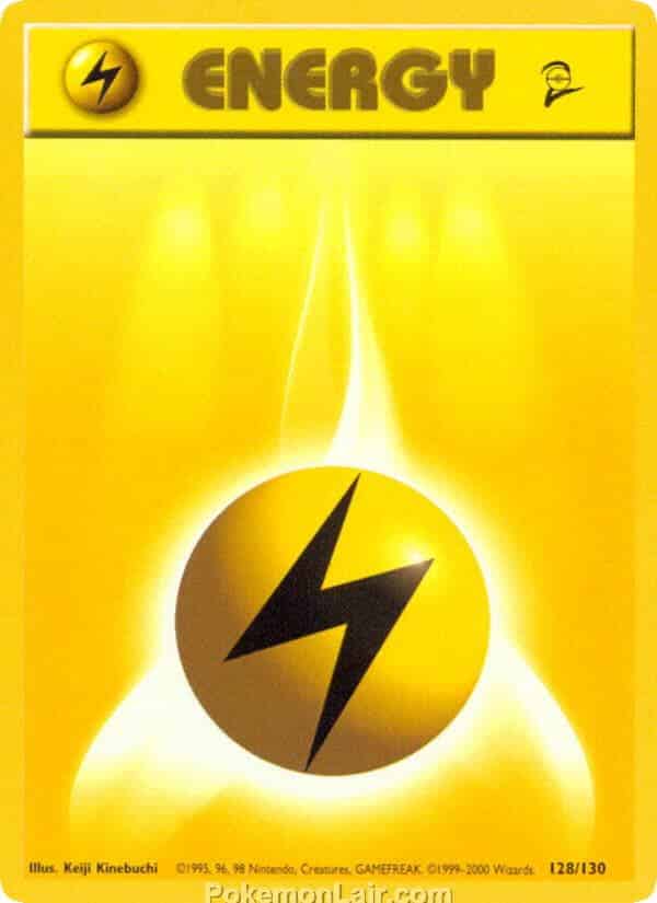 2000 Pokémon TCG Base 2 Set - 128 - Lightning Energy