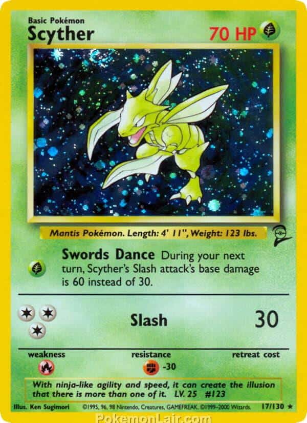 2000 Pokémon TCG Base 2 Set - 17 - Scyther