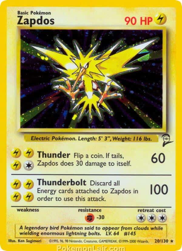 2000 Pokémon TCG Base 2 Set - 20 - Zapdos