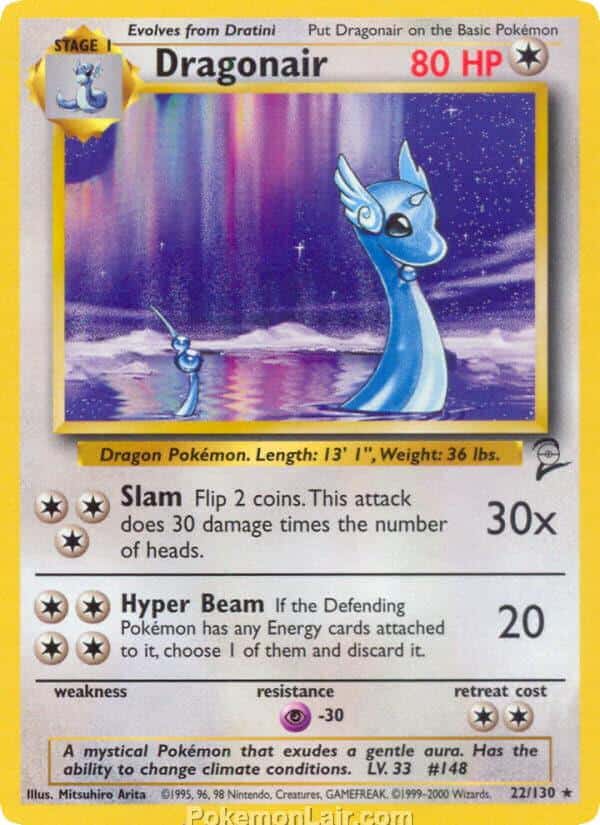 2000 Pokémon TCG Base 2 Set - 22 - Dragonair