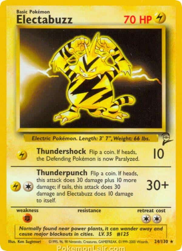 2000 Pokémon TCG Base 2 Set - 24 - Electabuzz