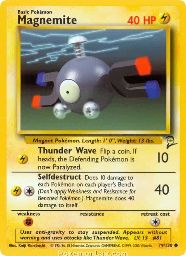 2000 Pokémon TCG Base 2 Set - 79 - Magnemite