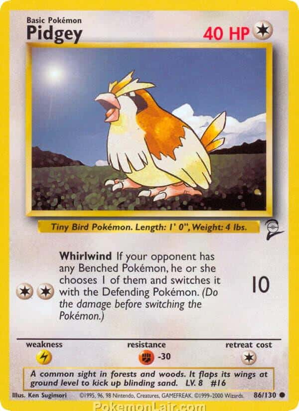 2000 Pokémon TCG Base 2 Set - 86 - Pidgey