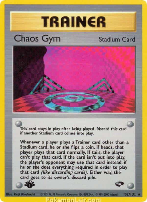 2000 Pokemon Trading Card Game Gym Challenge Price List 102 Chaos Gym