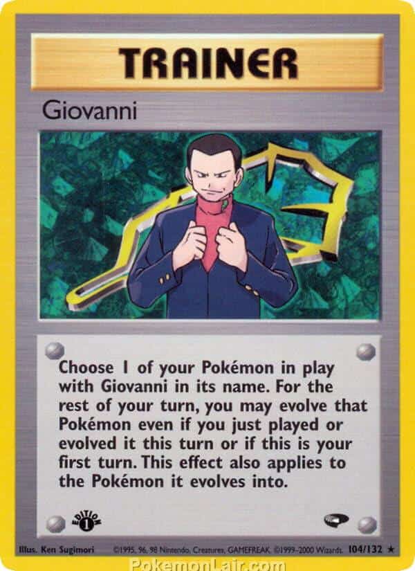 2000 Pokemon Trading Card Game Gym Challenge Price List 104 Giovanni