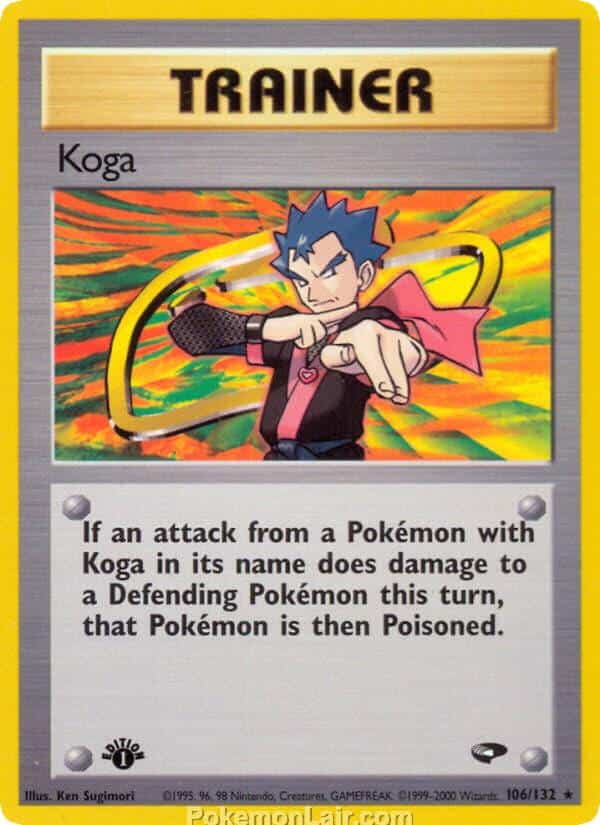 2000 Pokemon Trading Card Game Gym Challenge Price List 106 Koga