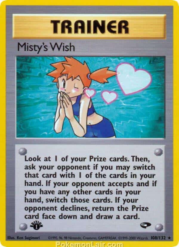 2000 Pokemon Trading Card Game Gym Challenge Price List 108 Mistys Wish