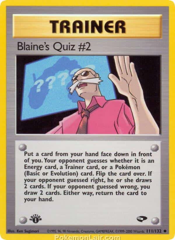 2000 Pokemon Trading Card Game Gym Challenge Price List 111 Blaines Quiz 2
