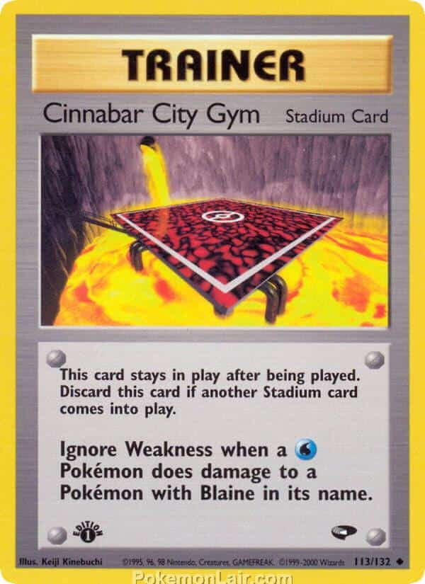 2000 Pokemon Trading Card Game Gym Challenge Price List 113 Cinnabar City Gym