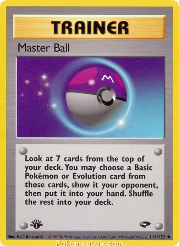 2000 Pokemon Trading Card Game Gym Challenge Price List 116 Master Ball