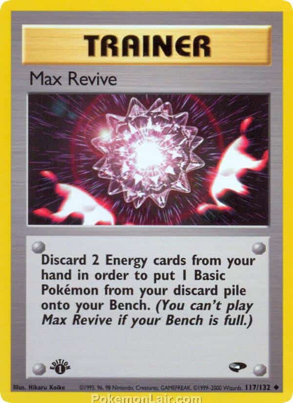 2000 Pokemon Trading Card Game Gym Challenge Price List 117 Max Revive