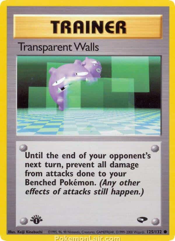 2000 Pokemon Trading Card Game Gym Challenge Price List 125 Transparent Walls