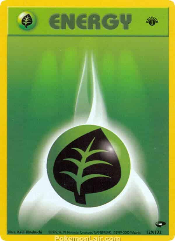 2000 Pokemon Trading Card Game Gym Challenge Price List 129 Grass Energy