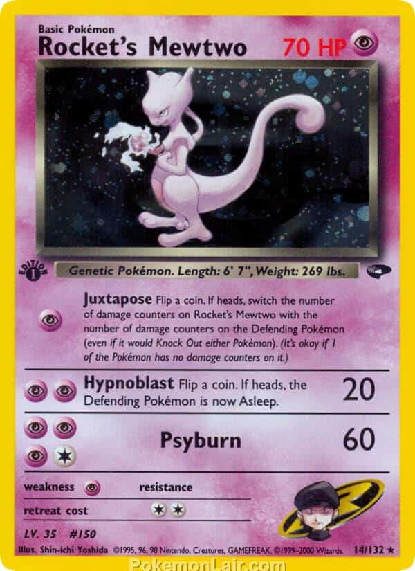 2000 Pokemon Trading Card Game Gym Challenge Price List 14 Rockets Mewtwo