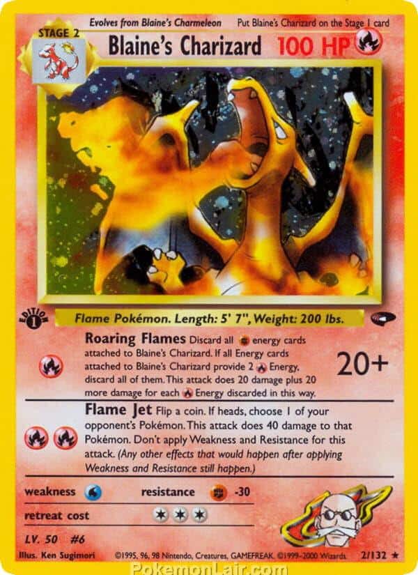 2000 Pokemon Trading Card Game Gym Challenge Price List 2 Blaines Charizard