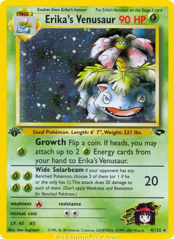 2000 Pokemon Trading Card Game Gym Challenge Price List 4 Erikas Venusaur