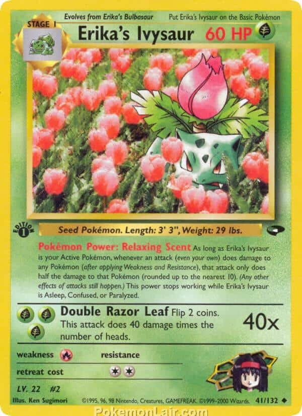 2000 Pokemon Trading Card Game Gym Challenge Price List 41 Erikas Ivysaur