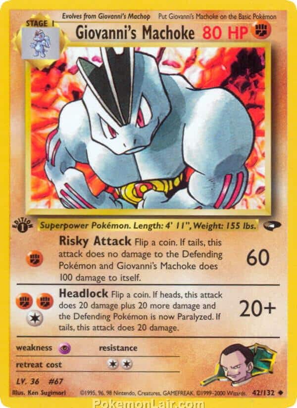 2000 Pokemon Trading Card Game Gym Challenge Price List 42 Giovannis Machoke