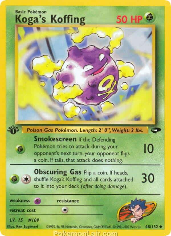 2000 Pokemon Trading Card Game Gym Challenge Price List 48 Kogas Koffing