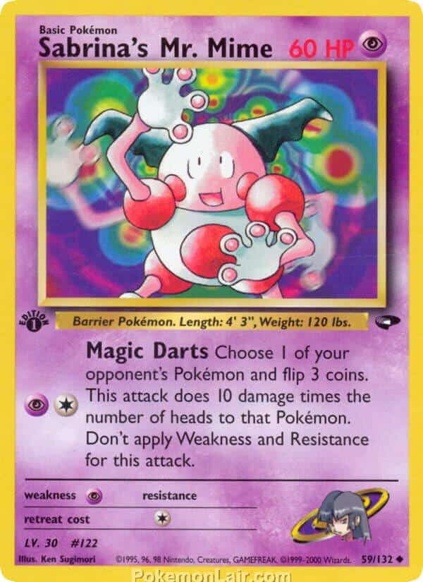 2000 Pokemon Trading Card Game Gym Challenge Price List 59 Sabrinas Mr. Mime