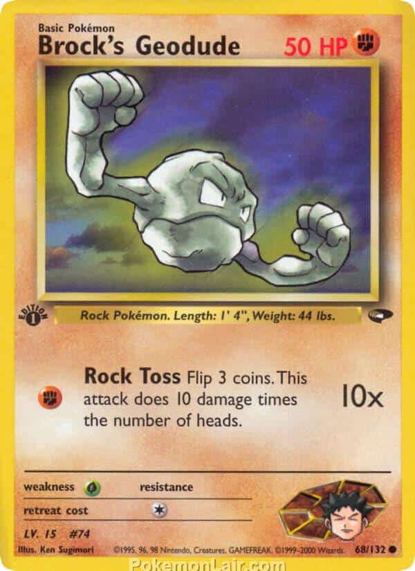 2000 Pokemon Trading Card Game Gym Challenge Price List 68 Brocks Geodude