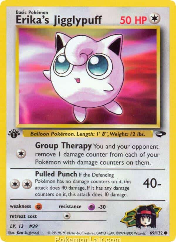 2000 Pokemon Trading Card Game Gym Challenge Price List 69 Erikas Jigglypuff