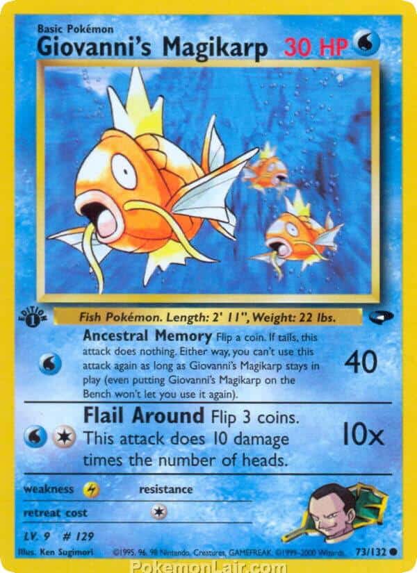 2000 Pokemon Trading Card Game Gym Challenge Price List 73 Giovannis Magikarp