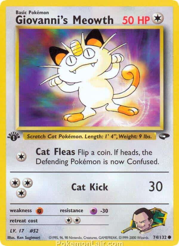 2000 Pokemon Trading Card Game Gym Challenge Price List 74 Giovannis Meowth
