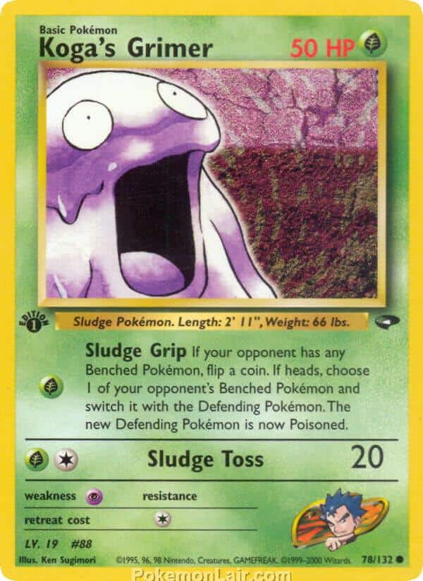 2000 Pokemon Trading Card Game Gym Challenge Price List 78 Kogas Grimer