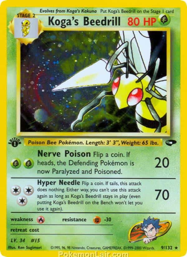 2000 Pokemon Trading Card Game Gym Challenge Price List 9 Kogas Beedrill